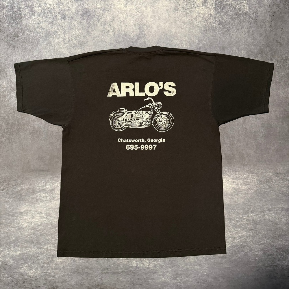 Vtg Arlos Chatsworth GA Motorcycle T Shirt Mens XL Fruit of the Loom Best Biker